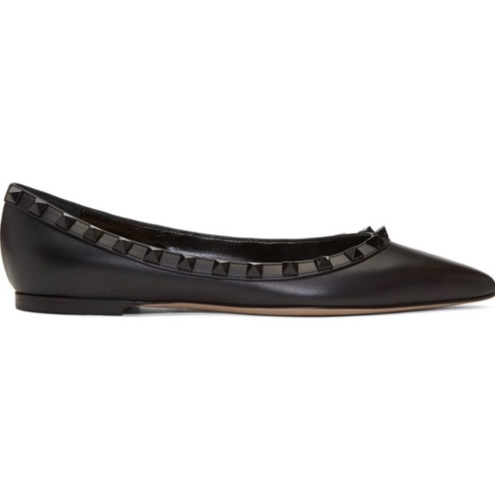 Valentino Rockstud Flats in Noir